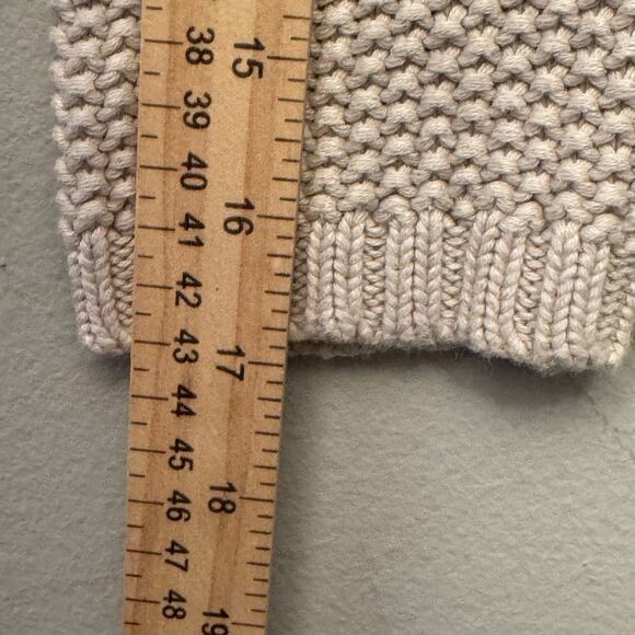 Cynthia Rowley Cream Cable Knit Back Button Sweater 3/4 Sleeve Size Small Preppy - Picture 12 of 13